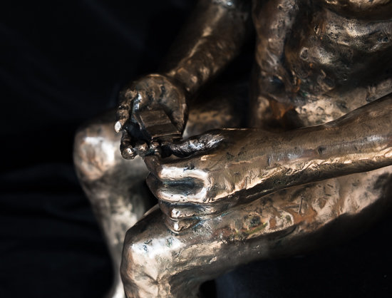 Minotaur Reading (polished bronze) (sold)