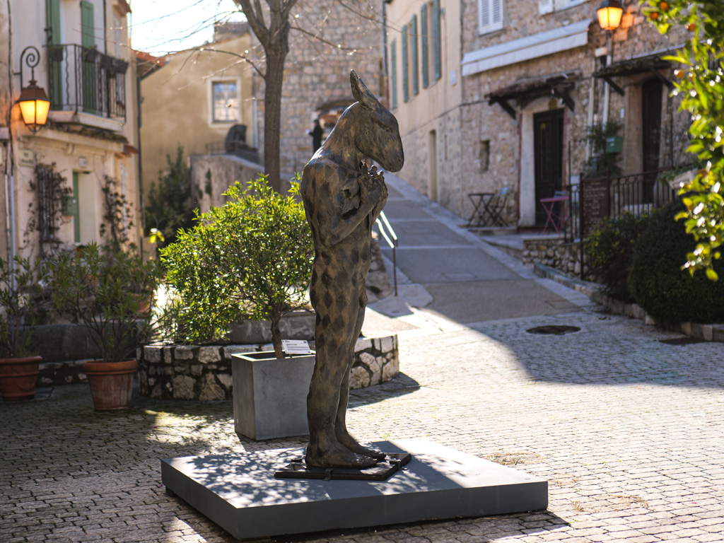 Harlequin with birds